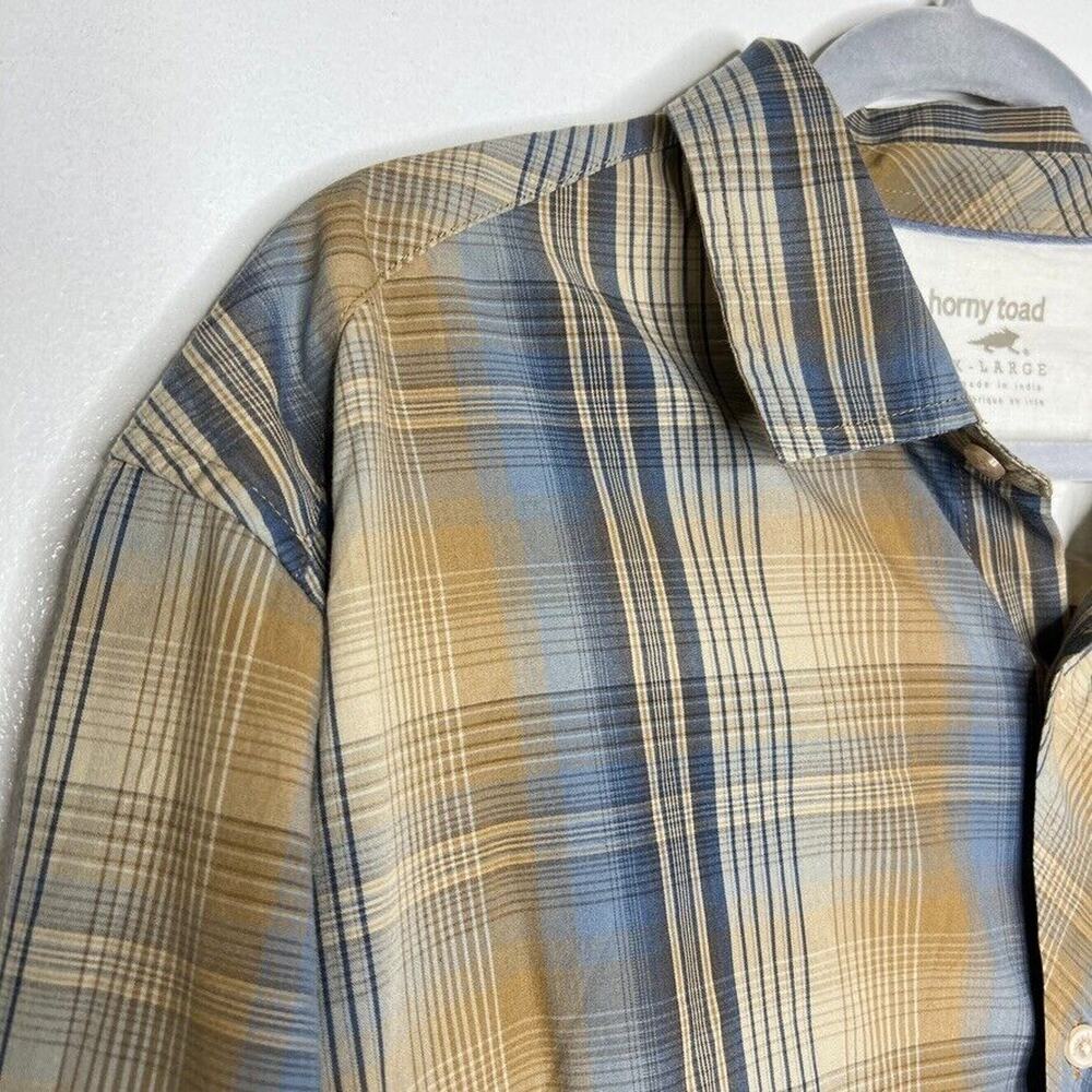 Toad and Co Neutral Autumn Plaid Shirt XL Long Sleeve Button Up Outdoor Casual